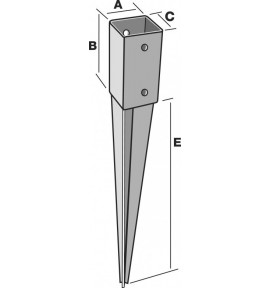 Pied de poteau carré à enfoncer