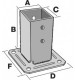 Pied de poteau carré 7x7 sur platine