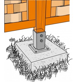 Platine fixation poteau bois 9x9 deals