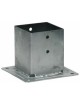 Pied de poteau bois carré 7x7 cm sur platine Simpson