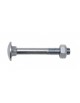 100 Boulons tête ronde collet carré Ø6 x 70 mm TRCC en acier zingué