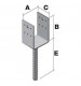 PPD70/70G - Pied de poteau en U avec tige 70X70 mm