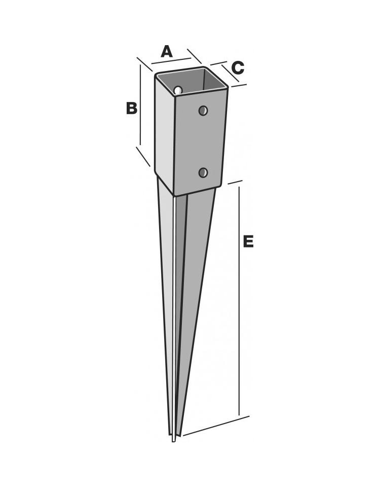 Pied De Poteau Bois 7x7 Cm A Enfoncer Ppjet70 750 Simpson Kulturbois