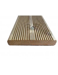 Lame terrasse 145x27 mm L. 2,40 m en pin strié Classe 4